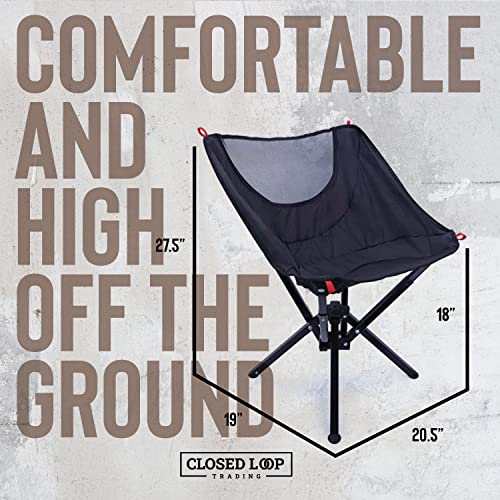 Closed Loop Trading Portable Compact Quick Setup Outdoor Camping Chair (Black)