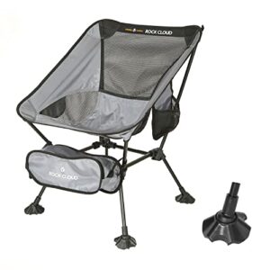 rock cloud portable camping chair ultralight folding chairs outdoor for camp hiking backpacking lawn beach sports, grey
