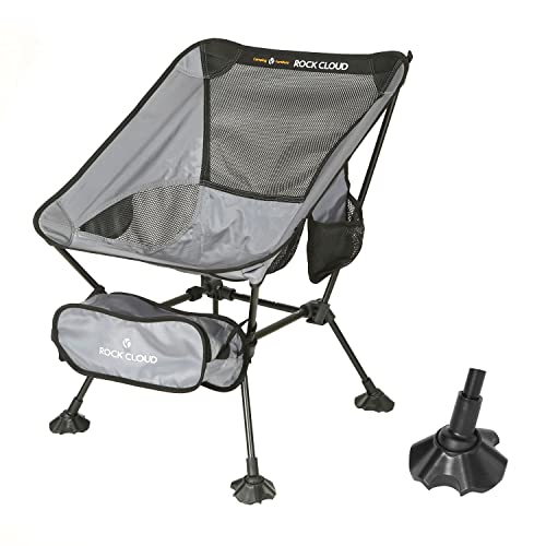 ROCK CLOUD Portable Camping Chair Ultralight Folding Chairs Outdoor for Camp Hiking Backpacking Lawn Beach Sports, Grey