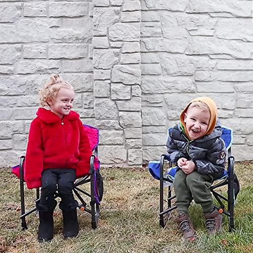 SUNNYFEEL Small Camping Chair, Portable Folding Aluminum Directors Chairs Lightweigh with Cup Hold, Pocket for Beach,Trip,Picnic,Outdoor Sports Events Foldable Camp Lawn Chair with Backpack Straps