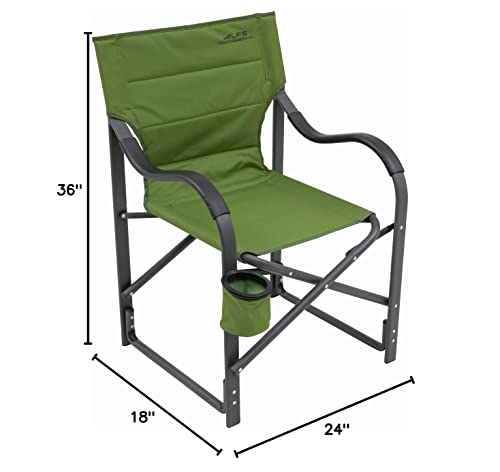 ALPS Mountaineering Camp Chairs for Adults - Comfortable Padded Polyester Fabric Over Sturdy Wide Aluminum/Steel Frame with Tall Back, Folds Flat, Cactus