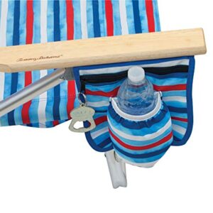 Tommy Bahama 5-Position Classic Lay Flat Folding Backpack Beach Chair, Aluminum , Red, White, and Blue Stripe