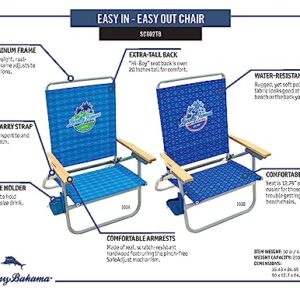 Tommy Bahama 4-Position Easy Out Folding Beach Chair, 2-Pack, Blue