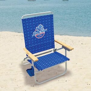 Tommy Bahama 4-Position Easy Out Folding Beach Chair, 2-Pack, Blue