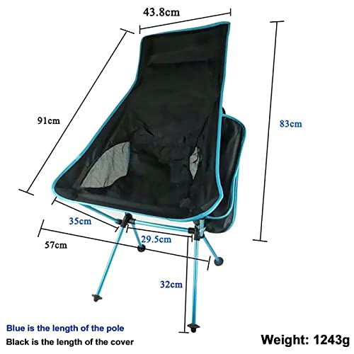 YWHWXB Portable Camping Chair,Compact Ultralight High Back Moon Chairs with Carry Bag for Hiking Festival Travel Beach Fishing Backpacking