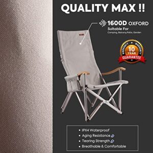 ICECO Hi1600 Camping Chairs for Adults, 600 LBS High-Back Folding Chair Heavy Duty Reclining Chair, Portable Lounge Chairs with Shoulder Strap for Outdoor, Patio, Living Room, 10 Year Warranty