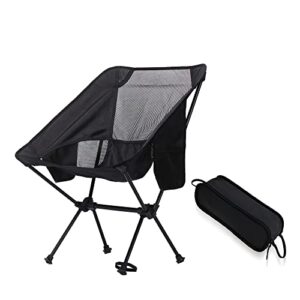 portable folding camping chairs,ultralight backpacking chair for adults for beach,outdoors,hiking (black)