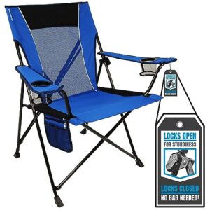 kijaro dual lock portable camping chairs - enjoy the outdoors with a versatile folding chair, sports chair, outdoor chair & lawn chair - dual lock feature locks position – maldives blue