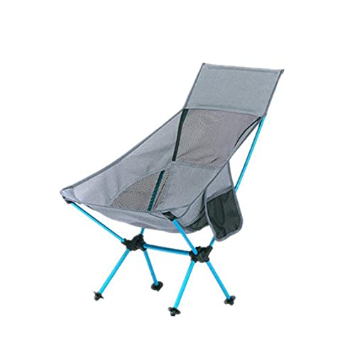 Beach Portable Folding Chair Portable Outdoor Folding Camping Fishing Chairs Aluminum Alloy Garden Moon Beach Backrest Chair Foldable Chair Outdoor Camping Chair (Color : Gray)