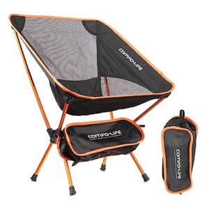 comfo-life portable camping chair - backpacking chair ultra lightweight and durable lawn chairs, camp, and backpacking chair - ideal for travel and outdoor adventures - ultralight & compact