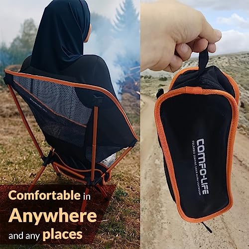 COMFO-LIFE Portable Camping Chair - Backpacking Chair Ultra Lightweight and Durable Lawn Chairs, Camp, and Backpacking Chair - Ideal for Travel and Outdoor Adventures - Ultralight & Compact