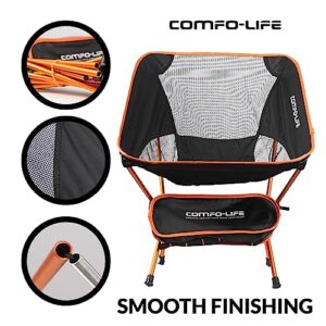 COMFO-LIFE Portable Camping Chair - Backpacking Chair Ultra Lightweight and Durable Lawn Chairs, Camp, and Backpacking Chair - Ideal for Travel and Outdoor Adventures - Ultralight & Compact
