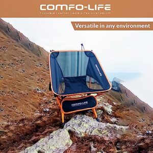 COMFO-LIFE Portable Camping Chair - Backpacking Chair Ultra Lightweight and Durable Lawn Chairs, Camp, and Backpacking Chair - Ideal for Travel and Outdoor Adventures - Ultralight & Compact