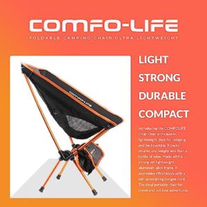 COMFO-LIFE Portable Camping Chair - Backpacking Chair Ultra Lightweight and Durable Lawn Chairs, Camp, and Backpacking Chair - Ideal for Travel and Outdoor Adventures - Ultralight & Compact