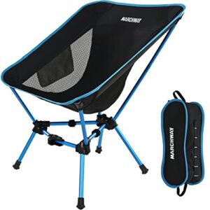 marchway lightweight folding camping chair, stable portable compact for outdoor camp, travel, beach, picnic, festival, hiking, backpacking, supports 330lbs (blue)