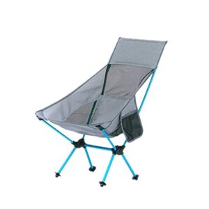 Outdoor Camping Chair Portable Outdoor Folding Camping Fishing Chairs Aluminum Alloy Garden Moon Beach Backrest Chair Foldable Chair Beach Portable Folding Chair (Color : Khaki)