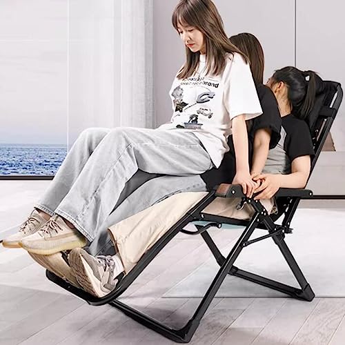 LXHLHWXF Zero Gravity Recliner，90°-170° Adjustable Backrest Folding Chair, Office Siesta Chair, Aluminum Alloy Square Tube Frame, Wood Grain Armrest Sun Loungers, Bearing 200KG(Color:Brown)