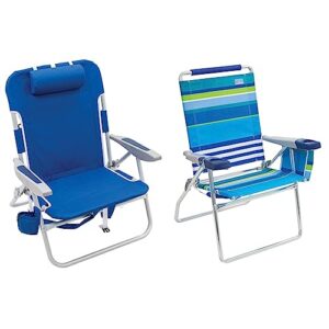 rio beach big boy 4-position 13 high seat backpack beach or camping folding chair & rio beach 17 extended height 4 position folding beach chair