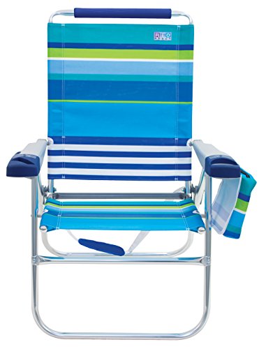 Rio Beach Big Boy 4-Position 13 High Seat Backpack Beach or Camping Folding Chair & Rio Beach 17 Extended Height 4 Position Folding Beach Chair