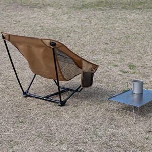 iClimb 1 Low Ground Folding Chair and 1 3M Thinsulate Insulation Warm Blanket Bundle, Ultralight Compact for Single Person Outdoor Backpacking Camping Beach Concert