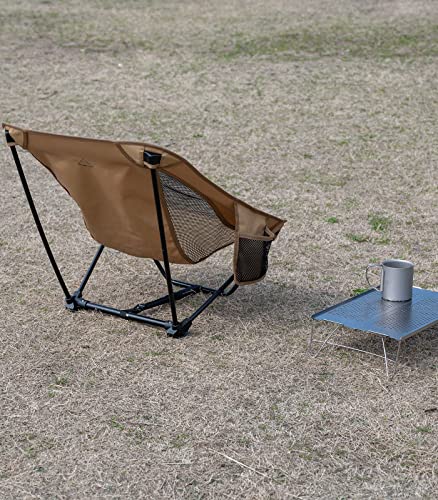 iClimb 1 Low Ground Folding Chair and 1 3M Thinsulate Insulation Warm Blanket Bundle, Ultralight Compact for Single Person Outdoor Backpacking Camping Beach Concert