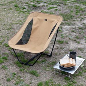 iClimb 1 Low Ground Folding Chair and 1 3M Thinsulate Insulation Warm Blanket Bundle, Ultralight Compact for Single Person Outdoor Backpacking Camping Beach Concert