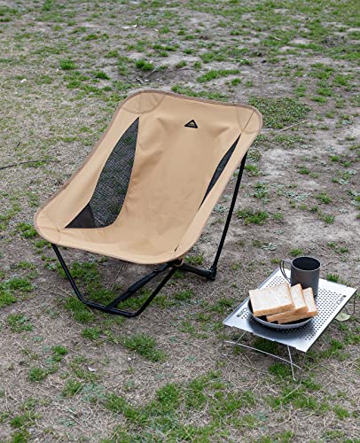 iClimb 1 Low Ground Folding Chair and 1 3M Thinsulate Insulation Warm Blanket Bundle, Ultralight Compact for Single Person Outdoor Backpacking Camping Beach Concert