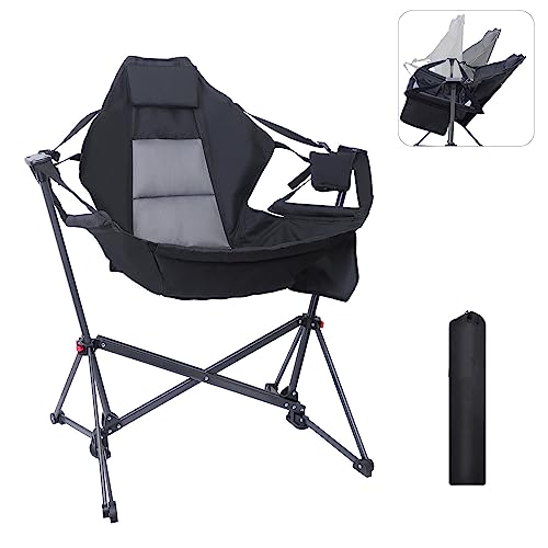 WGOS Beach Chair, Beach Chair and Umbrella, Backpack Beach Chair Beach Chair for Adults with Umbrella and Cooler+Hammock Camping Chair, Swing Chair, Swing Camping Chair, Adjustable Back Portable