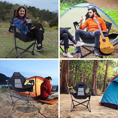 WGOS Beach Chair, Beach Chair and Umbrella, Backpack Beach Chair Beach Chair for Adults with Umbrella and Cooler+Hammock Camping Chair, Swing Chair, Swing Camping Chair, Adjustable Back Portable