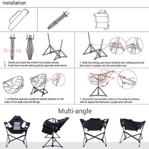 WGOS Beach Chair, Beach Chair and Umbrella, Backpack Beach Chair Beach Chair for Adults with Umbrella and Cooler+Hammock Camping Chair, Swing Chair, Swing Camping Chair, Adjustable Back Portable