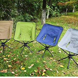 CHENGHUIXIN Folding Chair Swivel Aluminum Alloy Portable Camping Chair for Outdoor Picnic Hiking Bicycling Fishing BBQ Beach Chair (Color : E Blue, Size : Free)