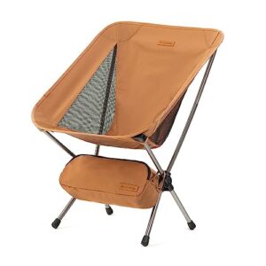 naturehike yl08 camping chair, ultralight portable camp chair with storage bag, compact folding beach chair for backpacking hiking fishing picnic