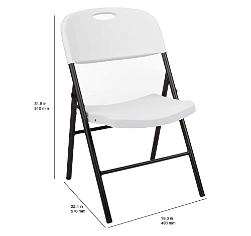 Amazon Basics Folding Plastic Chair with 350-Pound Capacity - 6-Pack, White