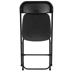 Flash Furniture Hercules Plastic Folding Chair - Black (10 Pack) | Lightweight, Durable, and Comfortable Event Chair | 650LB Weight Capacity