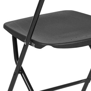 Flash Furniture Hercules Plastic Folding Chair - Black (10 Pack) | Lightweight, Durable, and Comfortable Event Chair | 650LB Weight Capacity