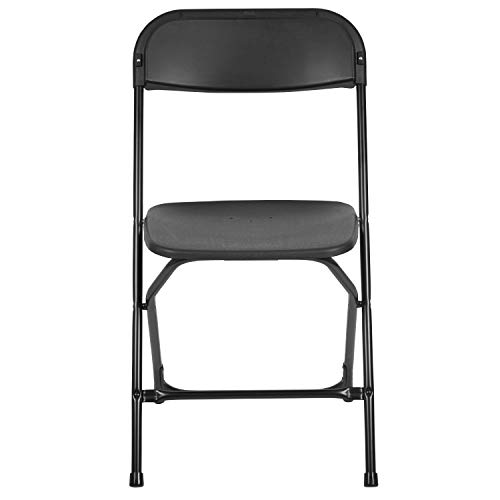 Flash Furniture Hercules Plastic Folding Chair - Black (10 Pack) | Lightweight, Durable, and Comfortable Event Chair | 650LB Weight Capacity