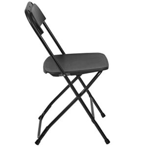 Flash Furniture Hercules Plastic Folding Chair - Black (10 Pack) | Lightweight, Durable, and Comfortable Event Chair | 650LB Weight Capacity