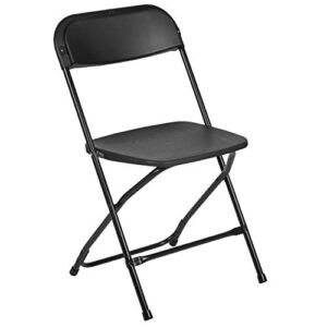 Flash Furniture Hercules Plastic Folding Chair - Black (10 Pack) | Lightweight, Durable, and Comfortable Event Chair | 650LB Weight Capacity