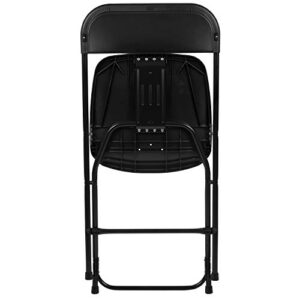 Flash Furniture Hercules Plastic Folding Chair - Black (10 Pack) | Lightweight, Durable, and Comfortable Event Chair | 650LB Weight Capacity