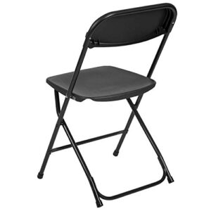 Flash Furniture Hercules Plastic Folding Chair - Black (10 Pack) | Lightweight, Durable, and Comfortable Event Chair | 650LB Weight Capacity