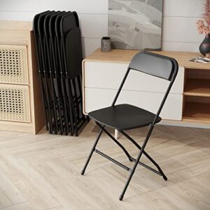 Flash Furniture Hercules Plastic Folding Chair - Black (10 Pack) | Lightweight, Durable, and Comfortable Event Chair | 650LB Weight Capacity