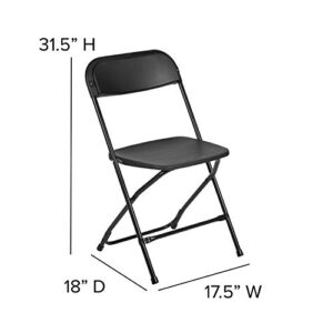 Flash Furniture Hercules Plastic Folding Chair - Black (10 Pack) | Lightweight, Durable, and Comfortable Event Chair | 650LB Weight Capacity