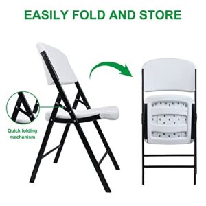 Signature Folding Plastic Chair with 500-Pound Capacity, White, 4-Pack