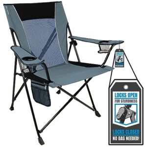 kijaro dual lock portable camping chairs - enjoy the outdoors with a versatile folding chair, sports chair, outdoor chair & lawn chair - dual lock feature locks position – hallet peak gray