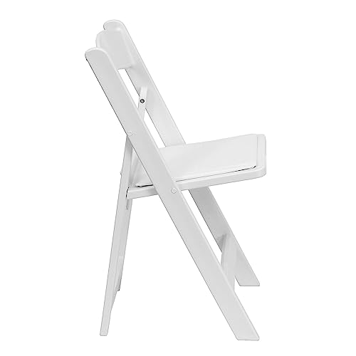 Flash Furniture Hercules™ Series Folding Chair - White Resin - 1000LB Weight Capacity Comfortable Event Chair - Light Weight Folding Chair