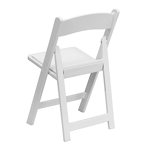 Flash Furniture Hercules™ Series Folding Chair - White Resin - 1000LB Weight Capacity Comfortable Event Chair - Light Weight Folding Chair