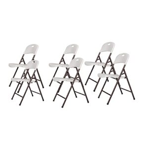 edebiby folding plastic chair with 350-pound capacity - 6-pack, commercial grade folding chair，white (white, 6-picks)