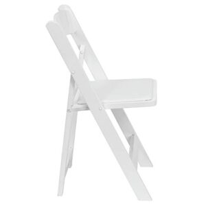 Flash Furniture HERCULES Series White Wood Folding Chair with Vinyl Padded Seat