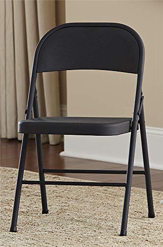 Cosco Black, Steel Folding Chair, 4 Pack