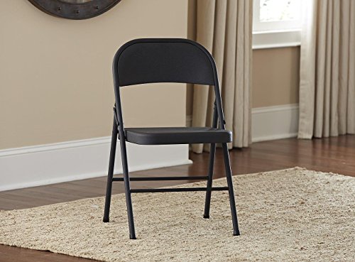 Cosco Black, Steel Folding Chair, 4 Pack